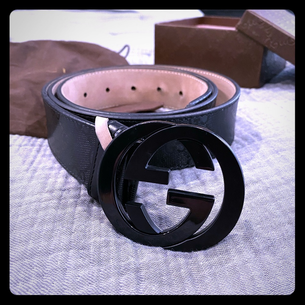 Gucci GG Imprime Black Belt Size 115 (40-42in)